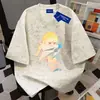 Camiseta de Manga Corta Oversize Tie-Dye de Algodón Puro Pesado para Hombre y Mujer, Verano Ajuste Holgado, Adelgazante Cuello Redondo, Top Premium para Pareja