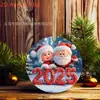 Decoración Navideña Transfronteriza para Fiesta Colgante para Espejo Retrovisor de Coche Serie Plana de Acrílico de Santa