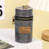 Porta-moedas Colorido Retro Europeu e Americano com Glitter Mini Bolsa de Moedas Bolsa de Chaveiro Grande Capacidade Bolsa para Fones de Ouvido Carteira Curta para Mulheres