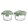 Horno de microondas estilo coreano huevos al vapor resistente al calor vidrio de borosilicato alto tazón para comida de bebé caja para mantener la frescura para exteriores fácil de transportar