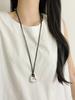 Moda Coreana Aço Titânio Pente Pequeno Colar Cordão Preto Feminino Elegante de Alta Qualidade Corrente para Moletom Retrô Corrente Longa para Suéter