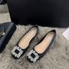 Sapatos Femininos para Aumentar a Altura para Pessoas Baixas, Sapatos de Cetim com Fivela de Strass Francês, Roupas de Trabalho Elegantes para Mulheres, Sapatos Macios Franceses