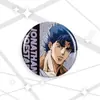Broche de desenho animado de Jojo's Fantastic Adventure com laser, tamanho 58-75mm.