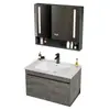Aluminio Espacial Combinación de Gabinete Pequeño para Baño Lavabo de Baño Lavabo Integrado de Cerámica Lavabo de Baño