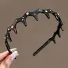 Elegante diadema de cuadros de lunares para mujer, diadema de corona alta para lavarse la cara, diadema para uso diario con dientes, accesorio para el cabello