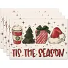 Manteles individuales de Navidad para reuniones familiares, mesas de comedor de restaurante, tapetes resistentes al calor, decoraciones navideñas para exteriores, tapetes de mesa