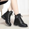 Zapatos de cuero Botas Martin de estilo británico para mujer Muestran los pies pequeños 2023 nuevas botas de una sola capa de primavera y otoño botas de tobillo con tacón grueso de suela gruesa botas que combinan con todo