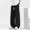 Pantalones Caqui de Algodón Puro para Hombre Verano Sueltos Pierna Recta Pantalones de Chándal para Hombre Primavera y Otoño Pantalones para Hombre Casuales Largos