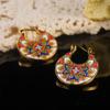 Retro Niche Court Style Brincos Pérola Diamante Brincos Distintivos Colar Esmalte Luz Luxo Elegante Brincos Elegantes para Mulheres Atacado