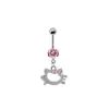 Anillo para el Ombligo Transfronterizo Europeo y Americano Corazón de Melocotón Mariposa Flor Circonita Clavo para el Ombligo Joyería para Piercings Corporales Más Vendida en Amazon