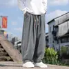 Pantalones Casuales de Pana a Cuadros Estilo Chino para Hombre Otoño/Invierno 2026, Pantalones Largos Holgados Estilo Chino con Cordón, Estilo Linterna