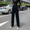 Jeans de Verão Novo Feminino Plus Size Cintura Alta Perna Reta Solto Tendência Wide-Leg Petite Caimento Fluido Comprimento Total