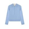 Polo Irmã Estilo Miu Lã Delicada Macia Cerosa Retrô Preppy Tricot Cardigan Feminino Cor Pura Moda Top