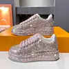 Zapatos Gruesos de Papá con Diamantes Completos para Mujer Tendencia Ins 2025 Nuevo Look Adelgazante Tenis con Pedrería Zapatos de Plataforma Gruesos Casuales Clásicos