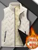Colete Masculino Plus Size Transfronteiriço Outono e Inverno com Forro de Fleece Sem Mangas Colete Quente Jaqueta Colete Acolchoada com Algodão Down Casaco de Casal