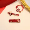 Pasador Rojo para Niños, Accesorio para el Cabello del Año Zodiacal, Goma para el Cabello de Bebé, Anillo para Moño de Niña, Pin Lateral del Año del Caballo, Accesorio para el Cabello de Año Nuevo