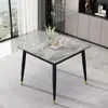 Mesa de Jantar Quadrada de Ardósia Italiana para Apartamento Pequeno Recepção Negociação Combinação de Mesa e Cadeiras de Jantar Casa Moderna Mesa de Jantar Simples