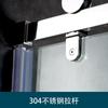 Puerta plana de una sola línea para cuarto de ducha Foshan, marco de acero inoxidable, separación húmeda y seca, puerta con rueda colgante no estándar, se puede personalizar al por mayor
