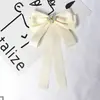 Pajarita para Mujer Lazo Grande Beige Perla Mate Estilo Pequeño Fragante Pin de Cinta Accesorios Estilo Preppy para Mujer Broche Romántico