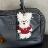 Lindo Perro de Peluche con Pelo Rizado, Colgante en el Mismo Estilo que las Mascotas de Celebridades, Adecuado para Bolsas y Llaves de Estudiantes y Niñas