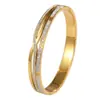 Pulseira de Aço Inoxidável Banhada a Ouro Real à Prova d'Água, Pulseira de Aço Titânio Ecológico com Zircônias, Não Desbota, Cravejada com Cruz