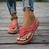 Sapatos femininos plus size transfronteiriços, nova coleção primavera/verão, estilo de comércio exterior, sandálias de praia casuais, chinelos com salto plataforma europeus e americanos, sandálias femininas