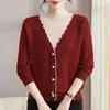 Suéter Pulôver Casual Estilo Falso Duas Peças Estampado de Manga Longa para Mulheres de Meia-Idade e Idosas, Novo Estilo Outono/Inverno, Tricô de Alta Qualidade para Mães