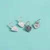 Accesorios de Plata de Ley S925 Estilo Coreano Colgante Doble Corazón Colgante de Corazón Forma de Corazón Corazón de Melocotón Pulsera de Cuerda Hecha a Mano DIY Colgante Individual