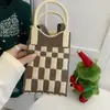 Bolso de Mano de Punto de Nuevo Estilo Color Dopamina Bolso de Almacenamiento Versátil de Nicho Bolso Pequeño de Punto Cruzado