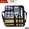 Promoção Imperdível Kit de Ferramentas para Churrasco com Cabo de Madeira para Uso Externo Utensílios de Churrasco Combinados Aço Inoxidável 3579 peças Churrasco