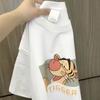 Camiseta de manga corta para pareja, camiseta de temperamento holgado, comercio exterior estilo Hong Kong, oso fresa, manga corta de verano para mujer, hombre