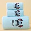 Toalla de Oso Fresa de Terciopelo de Coral de Dibujos Animados Juego de Dos Piezas Toalla de Baño Toalla Facial Bordada Engrosada Toalla Absorbente Venta Caliente Transfronteriza