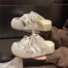 Medias Pantuflas Retro de Suela Gruesa para Mujer Primavera y Otoño 2026 Zapatos Casuales Versátiles para Exteriores sin Cierre Pantuflas Cerradas