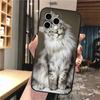 Capa de celular para iPhone 15 com vazamento lateral dominador de gato birmanês