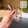 Acero inoxidable 316 con veta de madera juego de cuchara y tenedor para niños cuchara de lingote portátil cuchara para comida de bebé cuchara para comer para niños pequeños