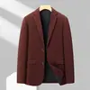 Primavera Otoño Nuevo Traje de Chaqueta para Hombre de Edad Media y Joven Solapa Lisa Color Sólido Un Botón Simple Casual Versátil Traje de Hombre