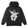 Personaje de Spider-Man graffiti callejero retro americano ropa de hombre otoño e invierno sudadera con capucha holgada lavada desgastada para hombre