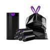 Saco de lixo portátil sem rasgos, tipo cam-up, preto, com cordão, para cozinha e dispensador de lixo doméstico