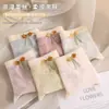 Bragas Dulces de Encaje Estilo Japonés, Secado Rápido y Absorción de Humedad, Transpirables, con un Moño, Malla Ligera que Envuelve la Piel, Braguitas Triángulo