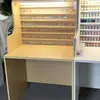Delantal de mesa tienda Pintoo almacenamiento de partición caja de botellas de madera mesa Pintoo 221 color frijol cuadrado expositor de botellas