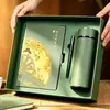 Cuadernos personalizados estilo chino con logotipos impresos, tazas térmicas prácticas en cajas de regalo, cuadernos A5 para negocios, regalos para eventos corporativos