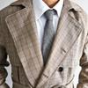 Corbata Estrecha Casual de Lana Mezclada Hecha a Mano en Italia para Hombre Estilo Caballero Británico Cuadros Vintage Salida de Fábrica