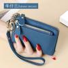 Billetera Pequeña de Mano de Piel de Vacuno de Primera Capa Transfronteriza con Múltiples Ranuras para Tarjetas Llavero Monedero para Monedas Bolso de Mano de Cuero Genuino para Mujeres
