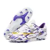 Chuteiras de futebol infantis transfronteiriças para meninos e meninas com fechos de velcro, travas TF, travas longas, tênis de treino para estudantes e jovens, chuteiras de competição