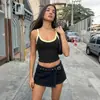 Moda Feminina Nova Primavera 2026 Estilo de Rua Personalizado Menina Fashion Color-Blocking Versátil Top Curto Camisola