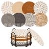 Utensílios de Mesa Algodão Escandinavo Corda Trançada Jogo Americano Base para Panela Quente Mesa de Jantar da Cozinha Tapete Isolante Espessado Coaster Trançado de Fio de Algodão Redondo