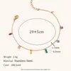 Exclusivo para mercados transfronterizos europeos y americanos: Brazalete de acero inoxidable de lujo nicho de alta gama, acero de titanio chapado en oro de 18 quilates, collar con borla de diamantes de colores