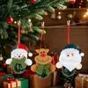 Decoración Navideña Nueva Transfronteriza Muñeco Sosteniendo Campana Colgante Pequeño Colgante de Campana Verde Oscuro Colgante Pequeño para Árbol de Navidad