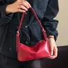 Bolsa de couro curtido vegetal para axila, nova bolsa baguette vintage 2026, bolsa almofada de couro genuíno, bolsa pequena de ombro e transversal de alta qualidade