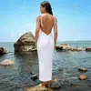 Comércio Exterior Transfronteiriço Europeu e Americano 2026 Vestido Feminino Sexy Justo ao Corpo Decotado nas Costas Moda Estilo Férias Vestido Sem Mangas